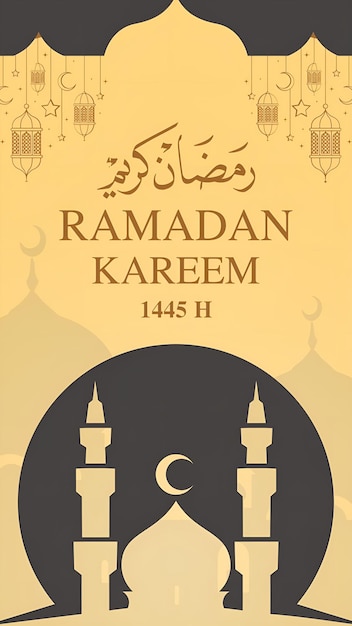 Ramadan Kareem with Ilamic year 1445H