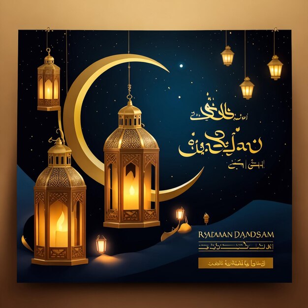 Photo ramadan kareem with lantern background