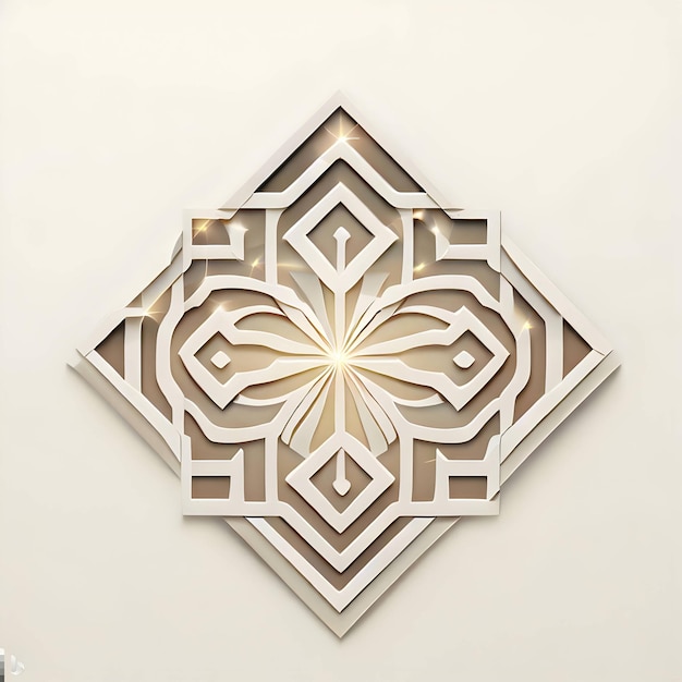 Ramadan Kareem with paper graphic of islamic decoration