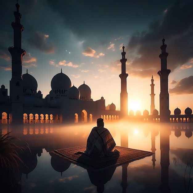 Ramadan Kareems greeting card Ai generated Ramadan background Generative AI