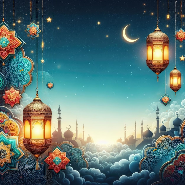 Ramadan karem lantern background