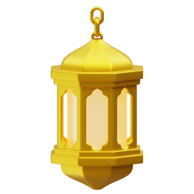 Ramadan lantern 3d icon Islamic lantern 3D rendering Ramadan illustration