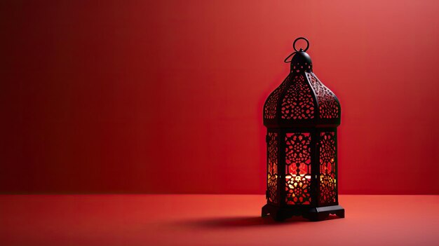 Photo ramadan lantern islamic ornament blurry bokeh background