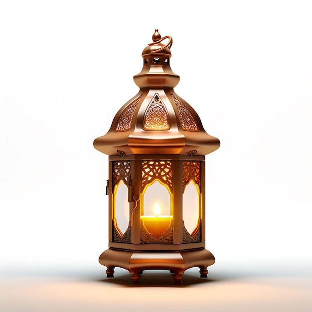 Рамаданский фонарь на белом фоне