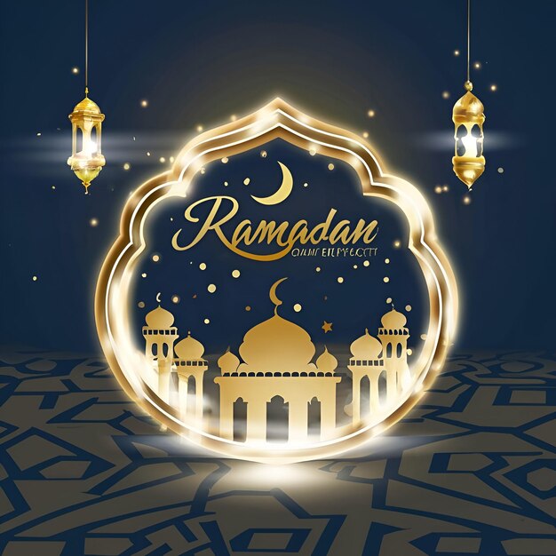 Photo ramadan light effect colorful background image