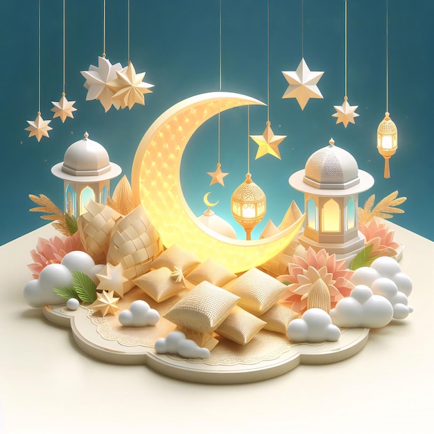 Foto progettazione dello sfondo illuminato del ramadan