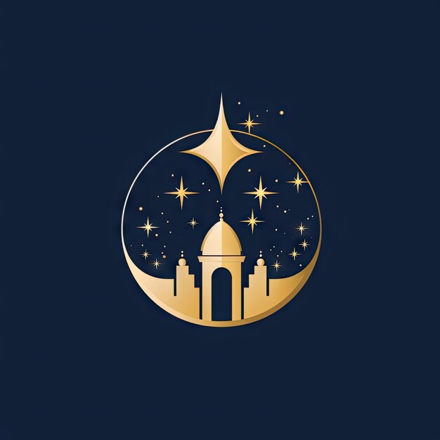 Foto logo del ramadan lampada della moschea mezzaluna musulmana
