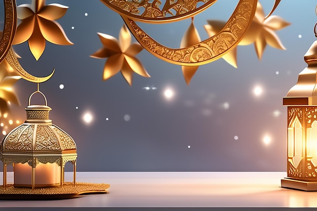 Ramadan luxe achtergrond met luxe Ramadan licht