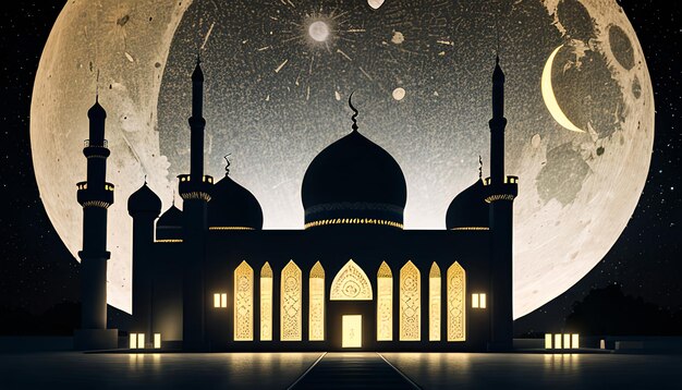 ramadan mooie achtergrond met kopieerruimte generatieve ai