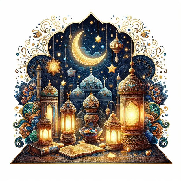 Ramadan mooie Eid Mubarak islamitisch ontwerp kleur brandstof rode waarde