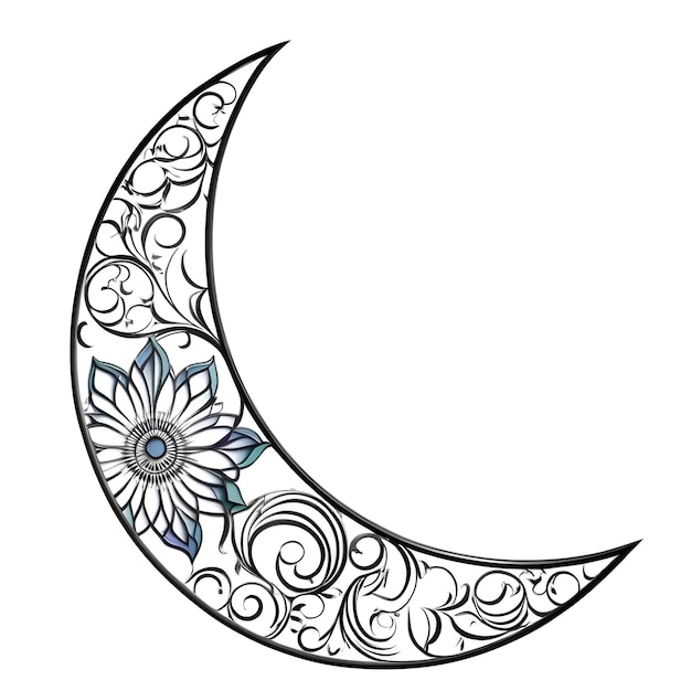 Photo ramadan moon arabic coloring book page