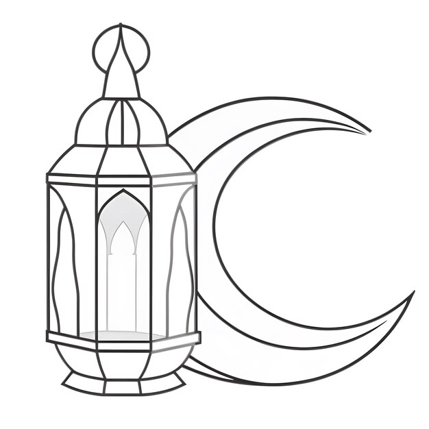 Photo ramadan moon arabic coloring book page