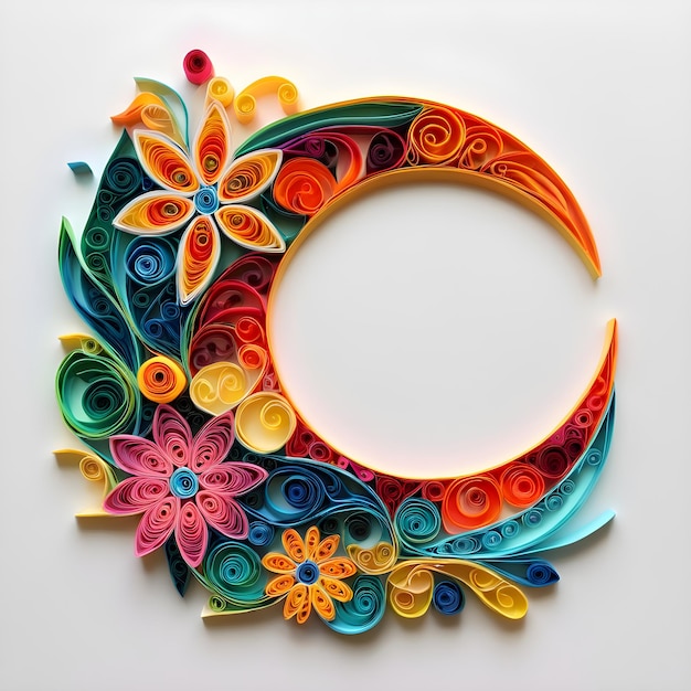 Photo ramadan moon quilling