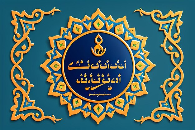 Photo ramadan mubarak beautiful greeting card based on traditional islamic pattern as a background arabic