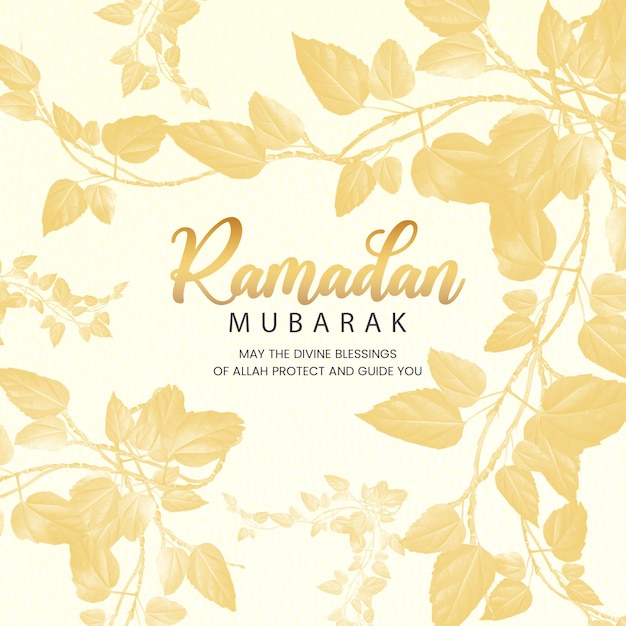 Ramadan Mubarak bloem aquarel wenskaart