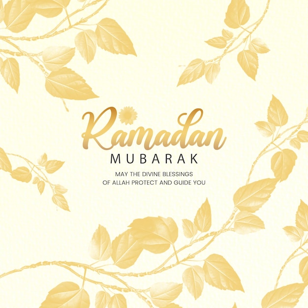Ramadan Mubarak bloem aquarel wenskaart