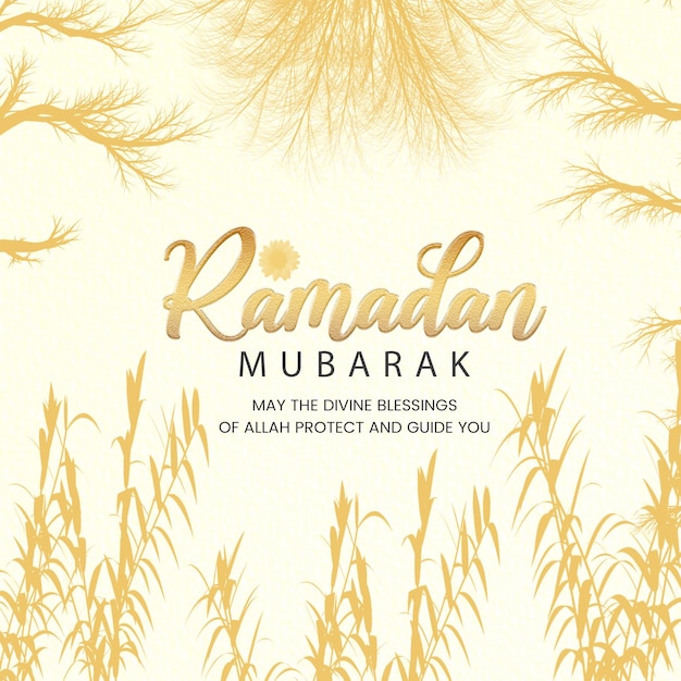 Ramadan Mubarak bloem aquarel wenskaart