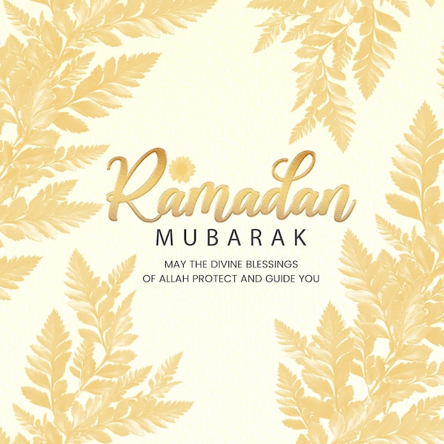 Ramadan Mubarak bloem aquarel wenskaart