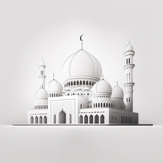 Ramadan Mubarak Concept Minimalistic illustrative design on Islamic background for Muslim holiday