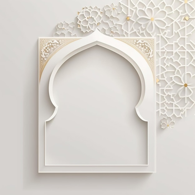 Ramadan Mubarak Concept Minimalistic illustrative design on Islamic background for Muslim holiday
