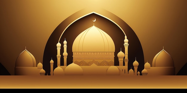 Ramadan Mubarak Concept Minimalistisch illustratief ontwerp op islamitische achtergrond voor moslimvakantie