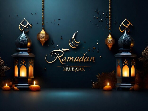 Ramadan Mubarak dark background