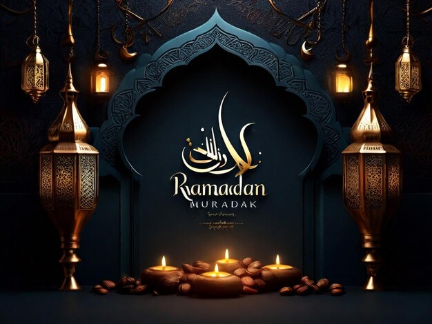 Ramadan Mubarak dark background