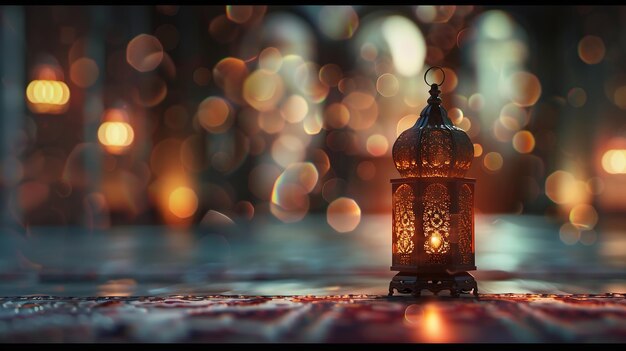 Ramadan Mubarak on a grungy and blurred background TranslationRamadan Mubarak Generative AI