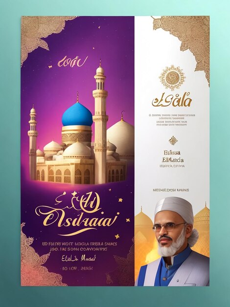 Photo ramadan mubarak invitation poster luxury elegant design with 3d gold mosque and lantern modern arabic decoration with green geometric pattern background