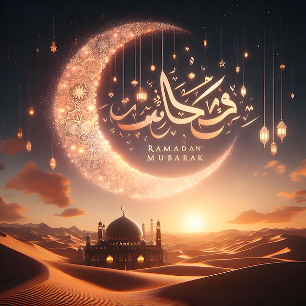Photo ramadan mubarak post for aftari and ramadan calligraphy