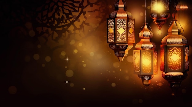 Ramadan muslim holiday background ai generative