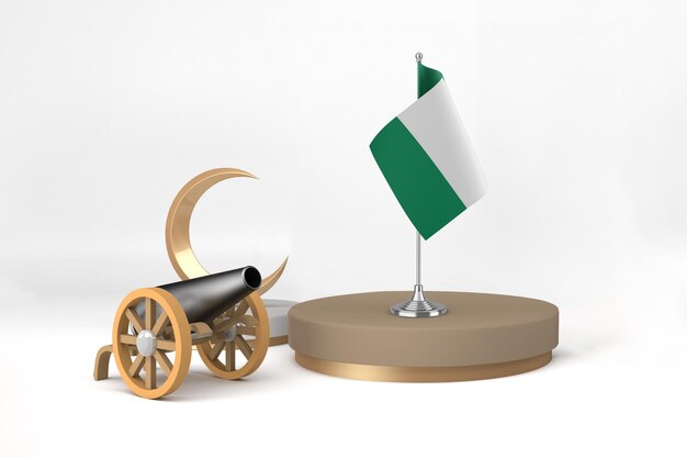 Photo ramadan nigeria with cannon and crescent