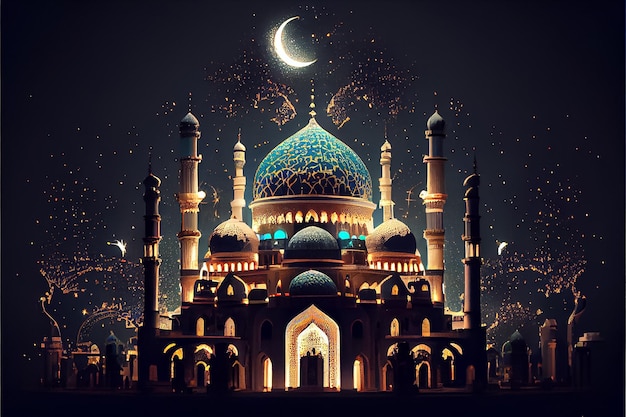 Ramadan The ninth month of Islamic calendar Observed by Muslims around world as A month of fasting prayer repercussions society Month commemorating first verses of Prophet Muhammad ai generated art