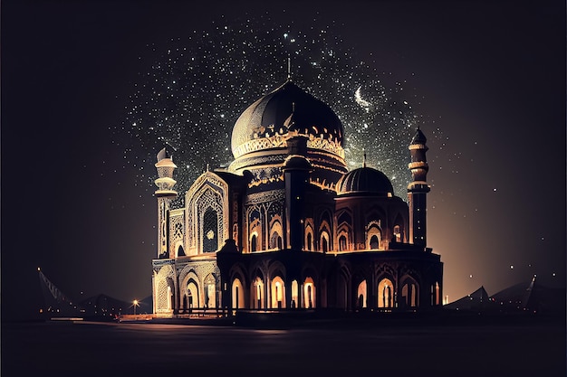 Ramadan The ninth month of Islamic calendar Observed by Muslims around world as A month of fasting prayer repercussions society Month commemorating first verses of Prophet Muhammad ai generated art