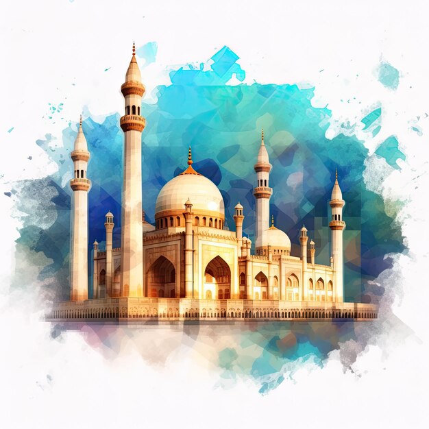 Foto illustrazione generativa del poster del ramadan ai