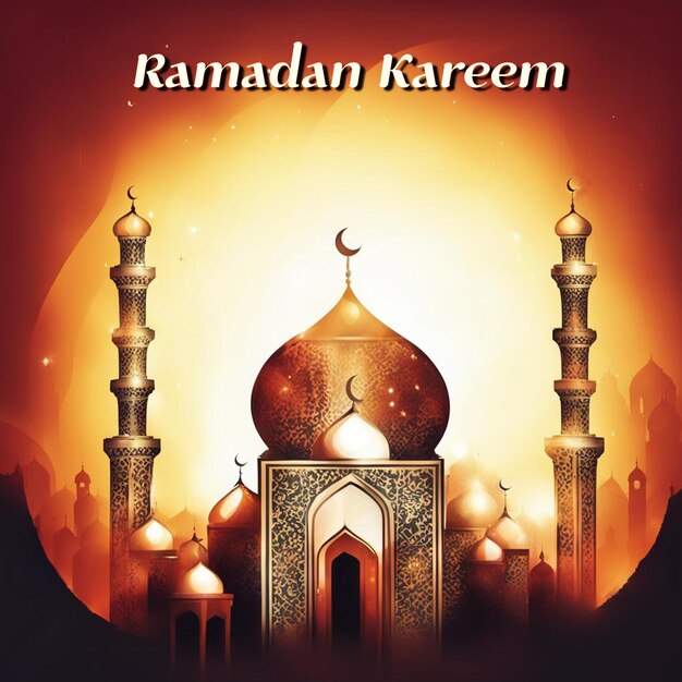 Ramadan poster image showing a beautiful mosque