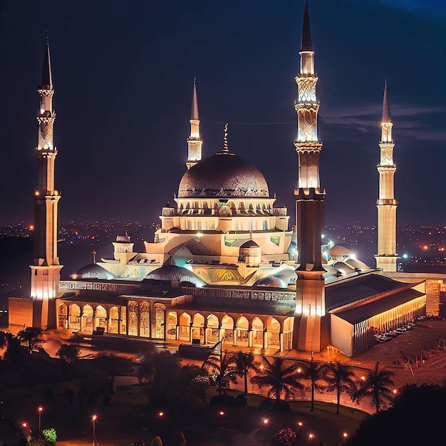 Ramadan's blessed month witnesses mosque's illuminated grace through AI