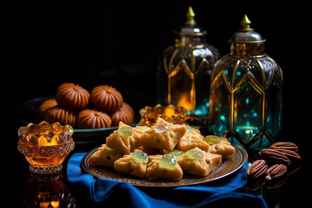 Фото Рамадан светит фонарями и звездами