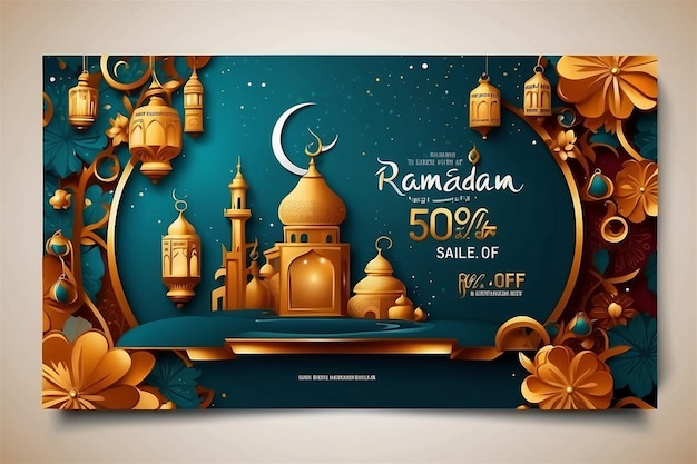 Ramadan sale banner template design background psdeps