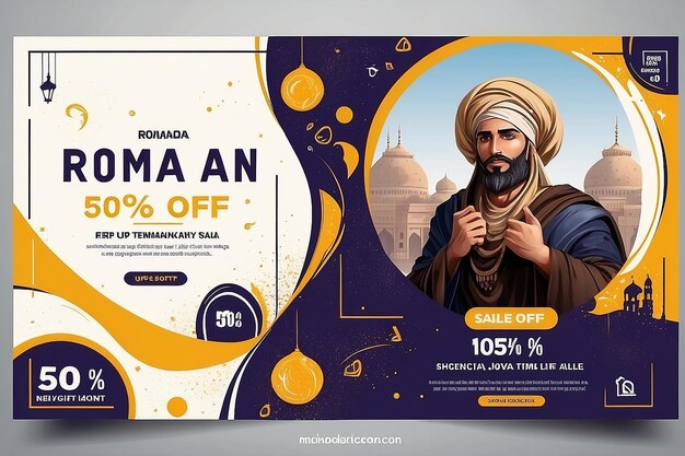 Foto vendita di ramadan social media post vendita di romadan fino a 50 sconti modello di social media