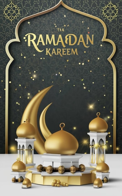 Ramadan social media post template design 3d