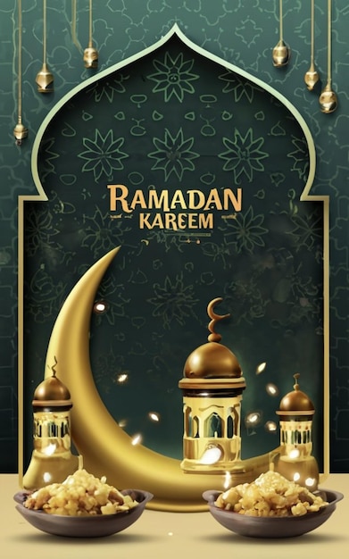 Ramadan social media post template design 3d