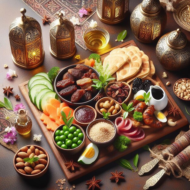 Специальное меню еды Рамадан ifter меню карты