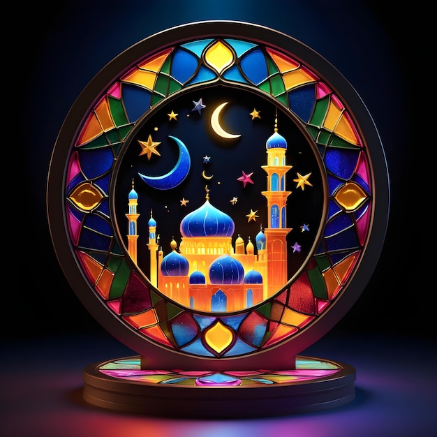 Photo ramadan stained glass