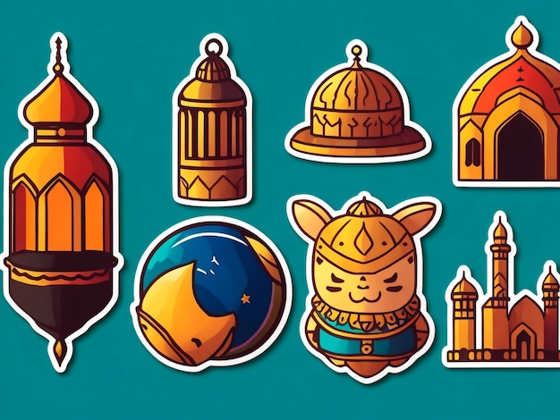 Ramadan Sticker Template for Printing Education Media