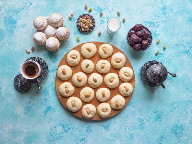 Ramadan sweets with tea and dates