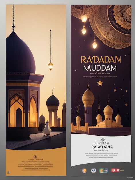 Photo ramadan template background welcome to the holy month