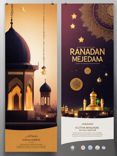 Photo ramadan template background welcome to the holy month