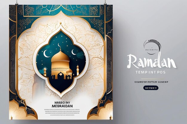 Foto progettazione di banner di auguri vettoriali per il ramadan