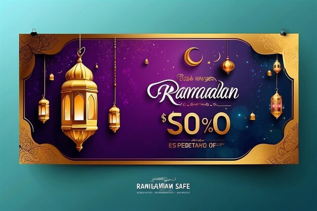 Foto ramadan verkoop banner sjabloon ontwerp achtergrond psdeps